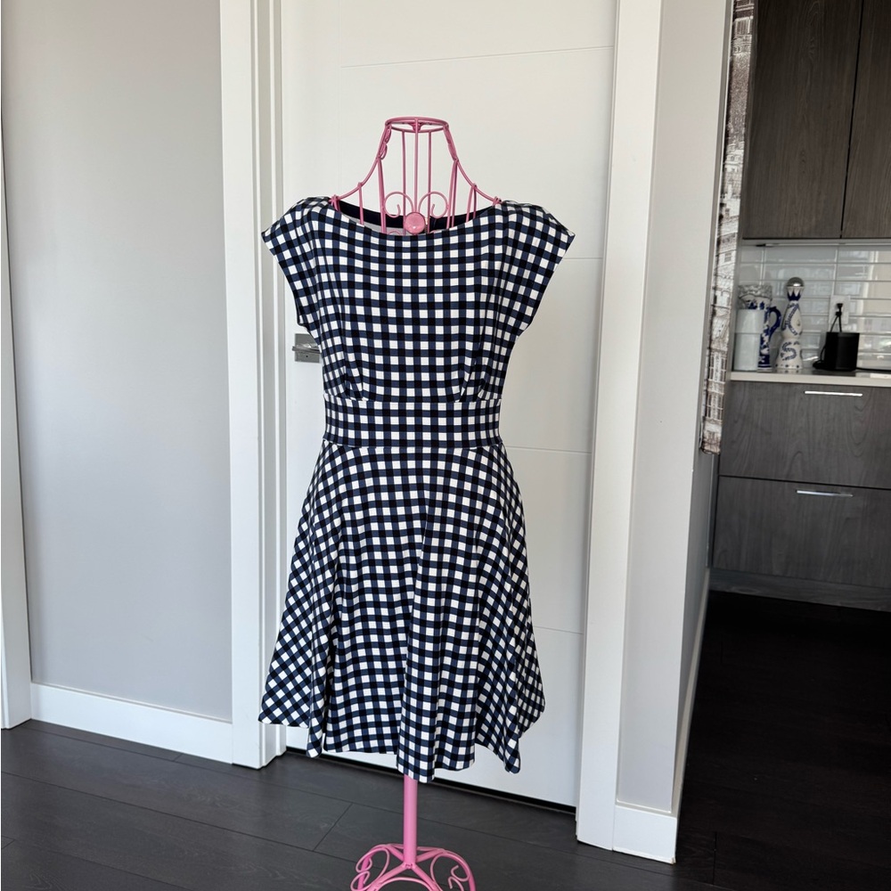 Kate Spade Navy and White Checkered Dress
